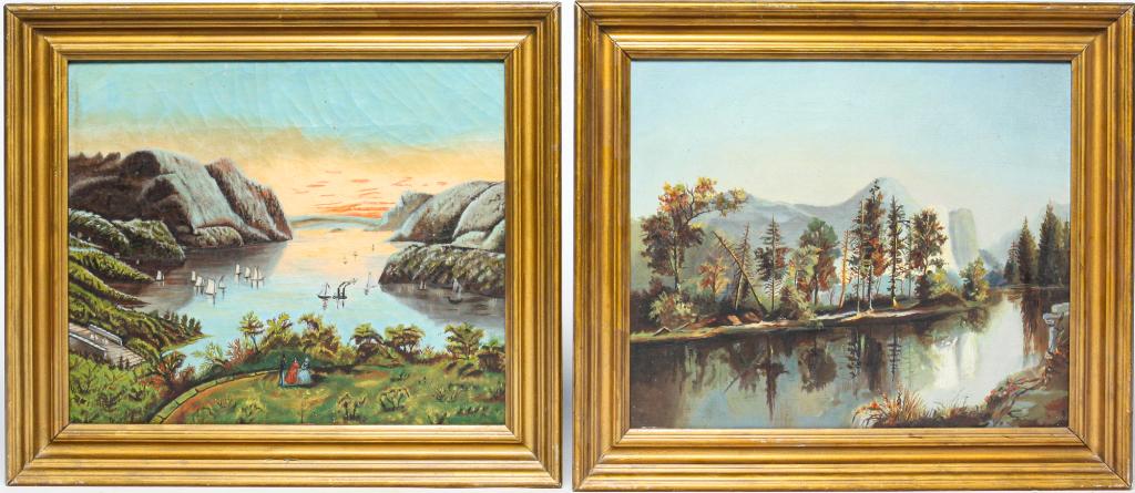 TWO NAIVE RIVERSCAPES. (1 of 4)