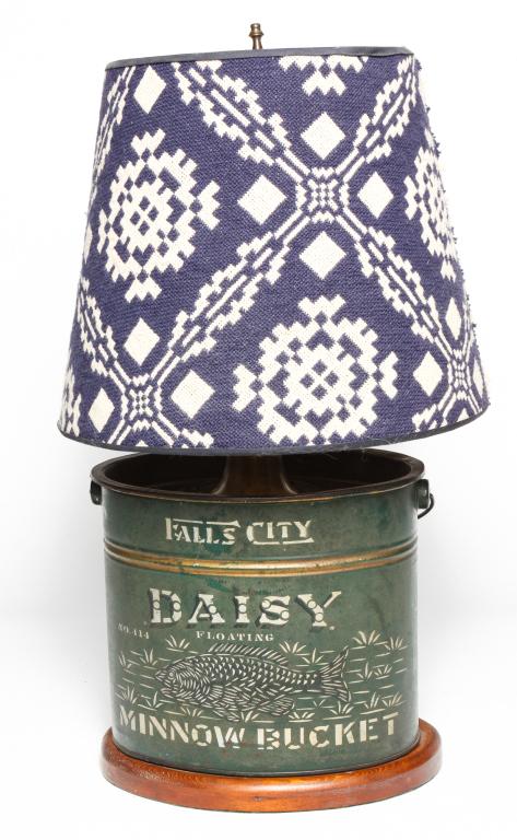 "DAISY MINNOW BUCKET" TABLE LAMP. (1 of 7)
