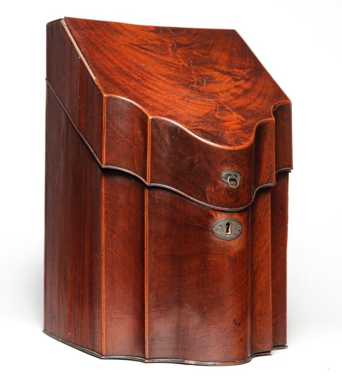 ENGLISH GEORGIAN INLAID KNIFE BOX. (1 of 6)