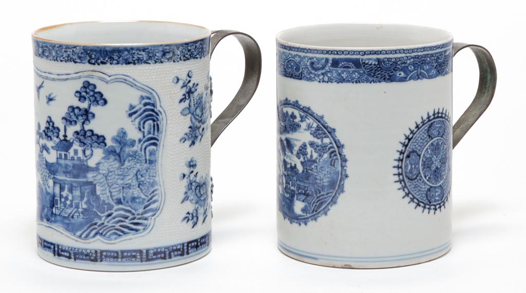 TWO CHINESE EXPORT OVERSIZE MUGS. (1 of 6)