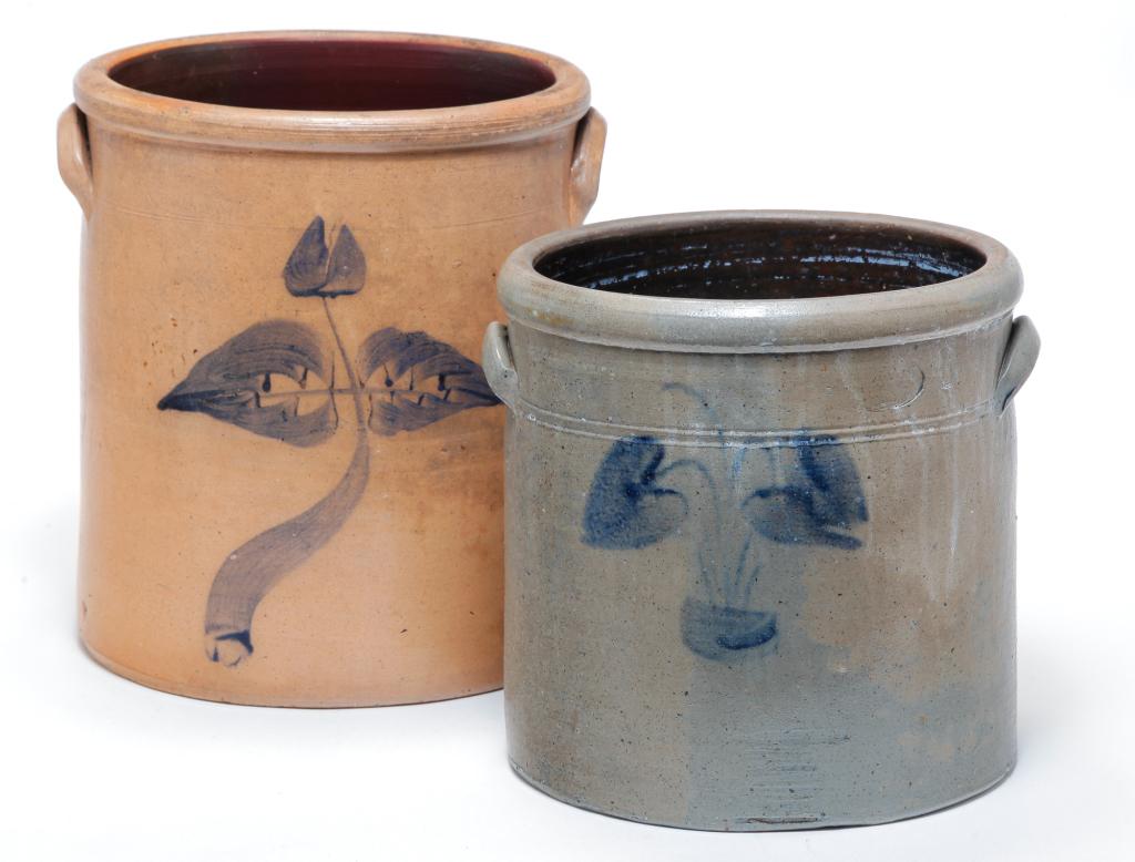 TWO WISCONSIN STONEWARE CROCKS. (1 of 6)