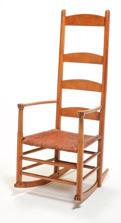 AMERICAN LADDERBACK ROCKING CHAIR. (1 of 3)