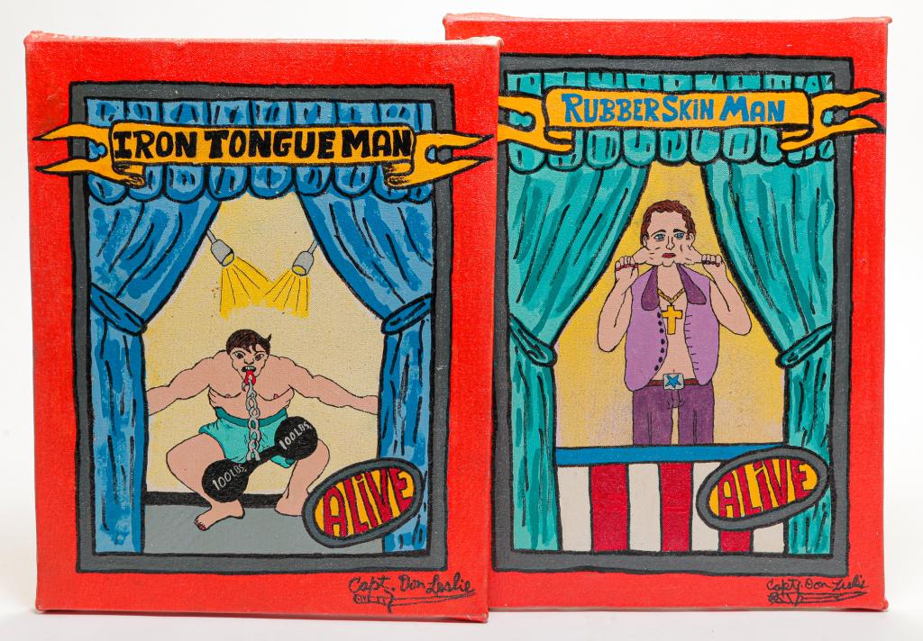 TWO CIRCUS PAINTINGS BY CAPT. DON LESLIE. (1 of 5)