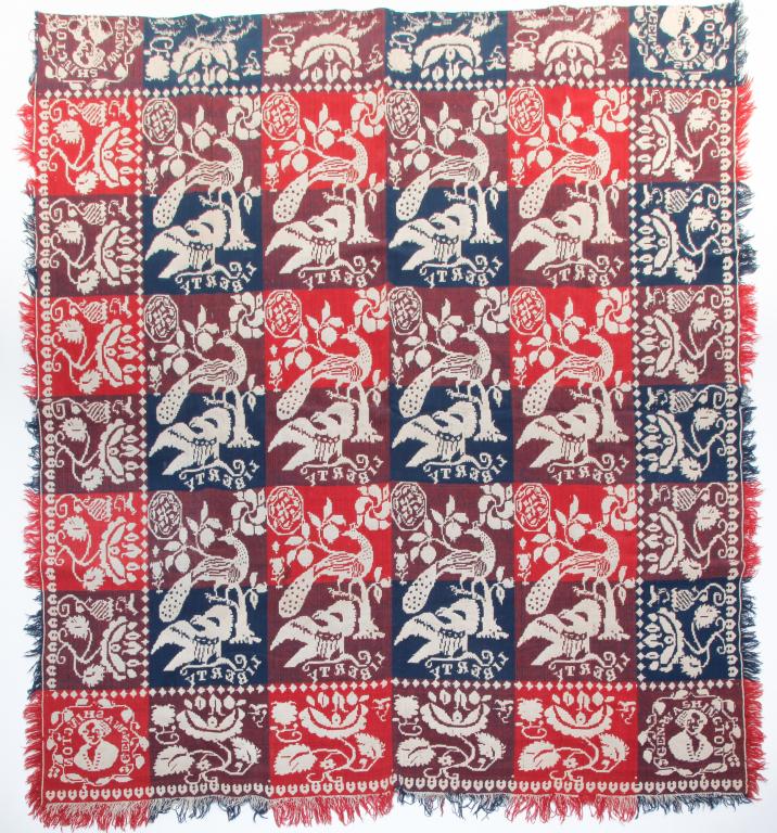 AMERICAN "WASHINGTON" COVERLET. (1 of 3)