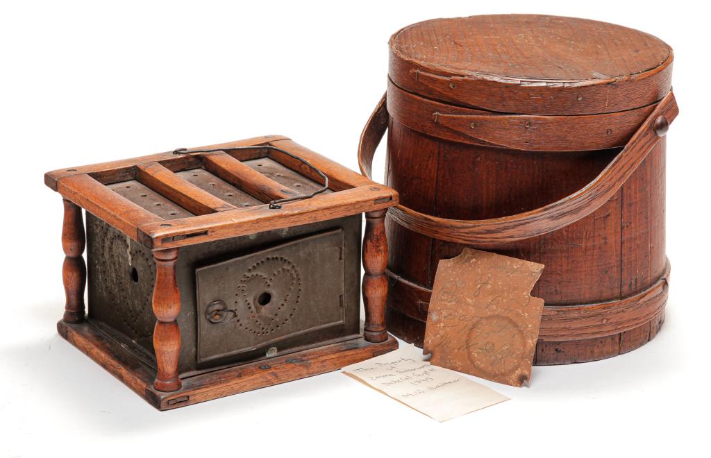 AMERICAN SUGAR BUCKET AND FOOT WARMER. (1 of 7)