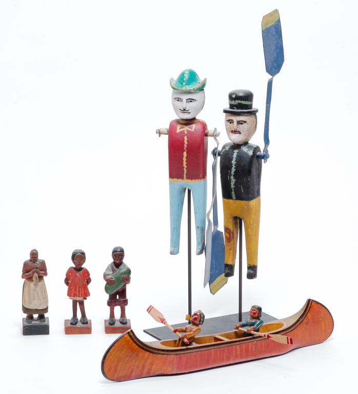FIVE AMERICAN FOLK ART CARVINGS. (1 of 6)