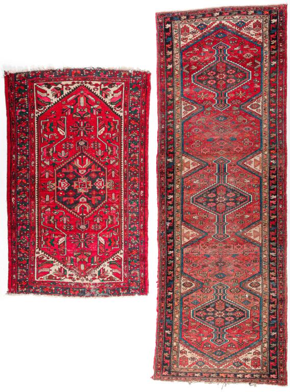 TWO ORIENTAL RUGS. (1 of 2)