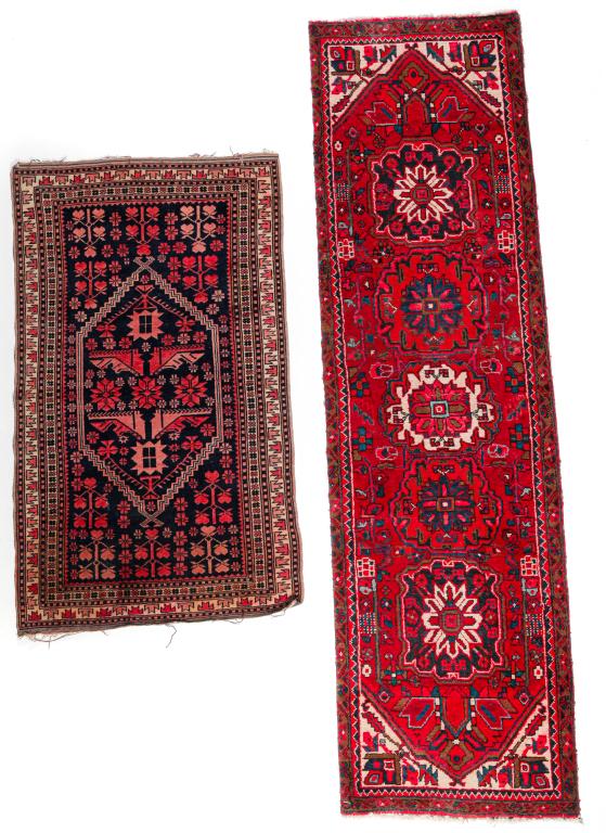 TWO ORIENTAL RUGS. (1 of 2)