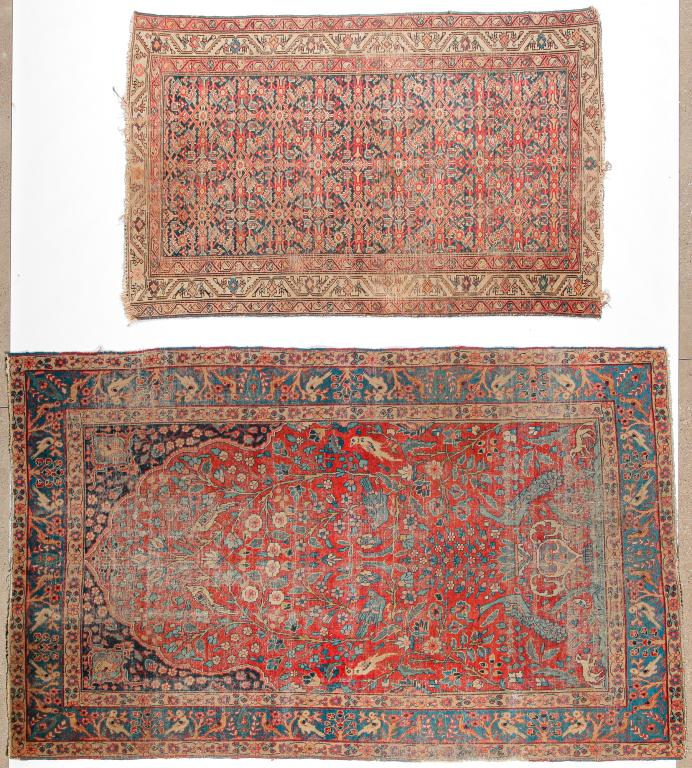 TWO ORIENTAL RUGS. (1 of 2)