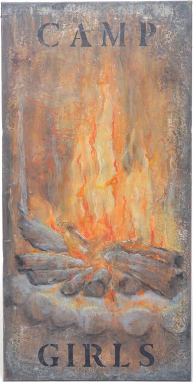 AMERICAN "CAMP GIRLS" TIN SIGN. (1 of 3)