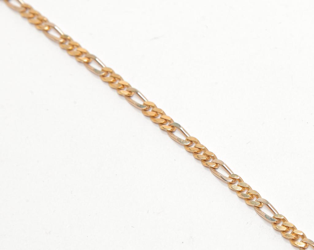 ITALIAN 18K GOLD FIGARO CHAIN. (1 of 2)