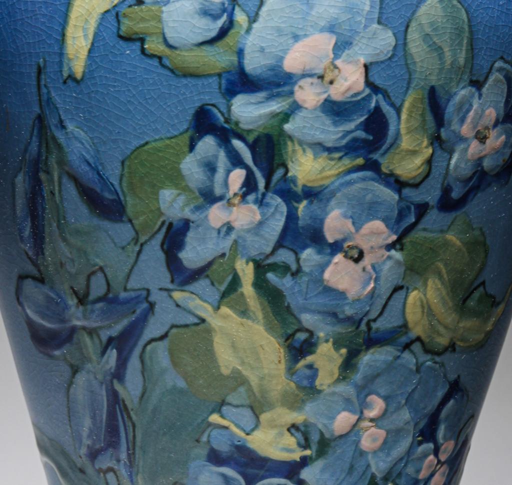 WELLER HUDSON VASE BY HESTER PILLSBURY. (1 of 5)