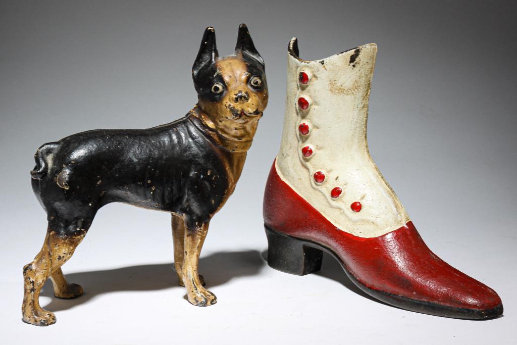 TWO AMERICAN DOOR STOPS. (1 of 2)