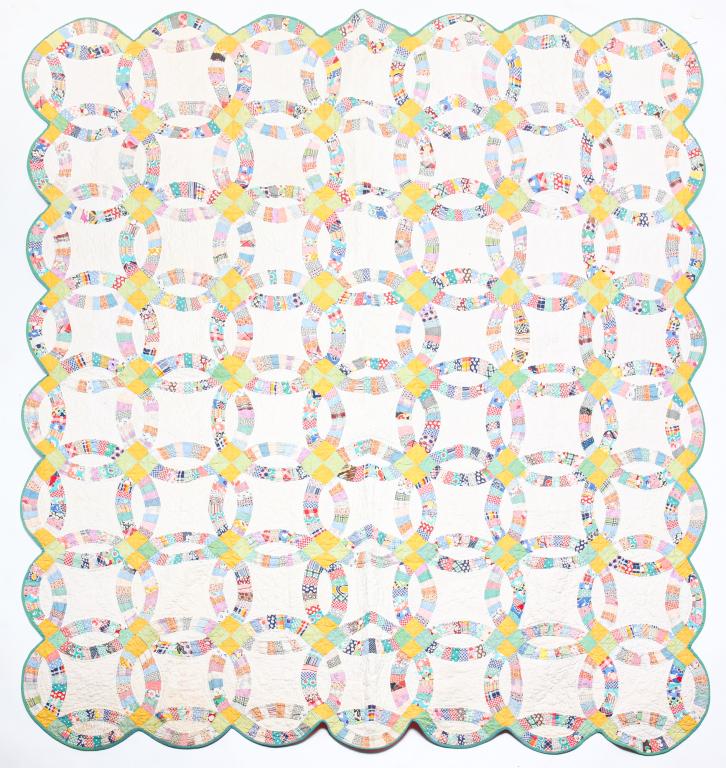 AMERICAN DOUBLE WEDDING RING QUILT. (1 of 2)