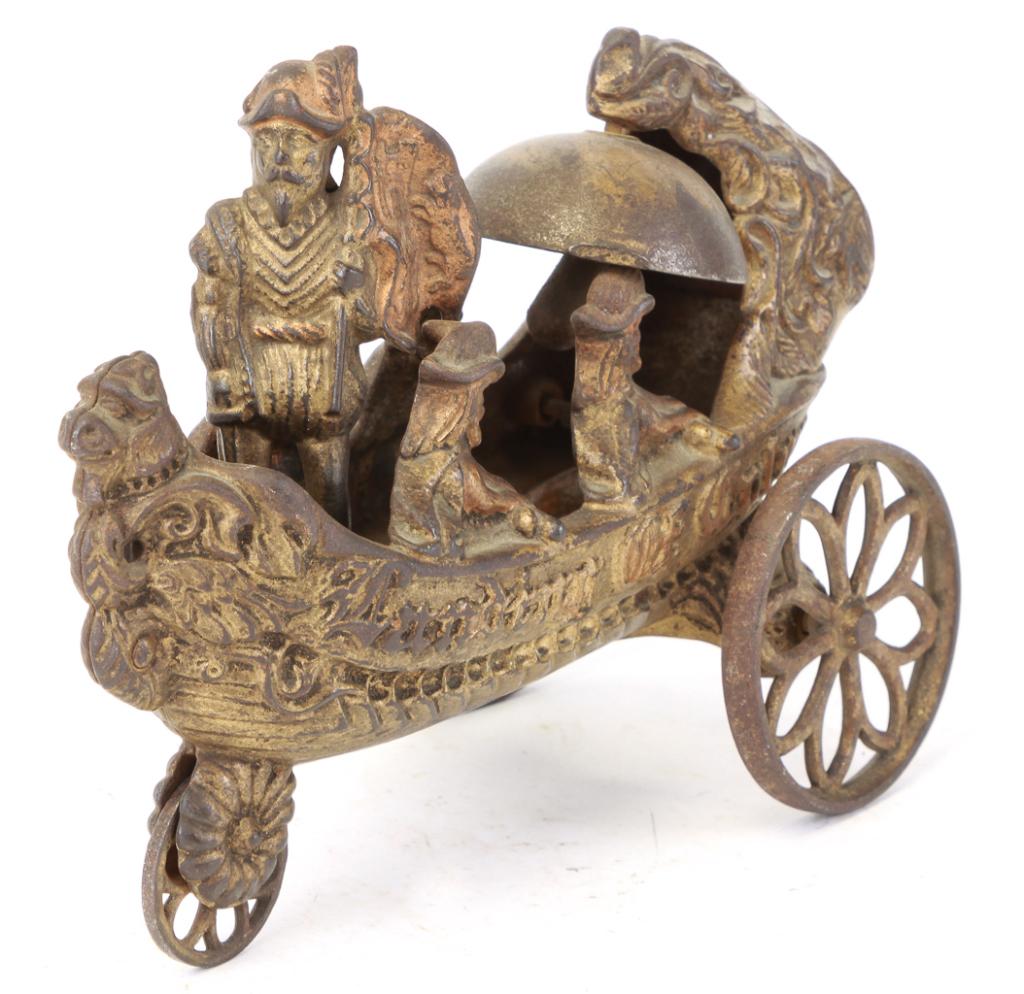LANDING OF CHRISTOPHER COLUMBUS CAST IRON PULL TOY (1 of 3)
