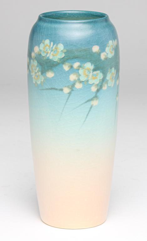 ROOKWOOD VELLUM VASE BY E.T. HURLEY. (1 of 3)