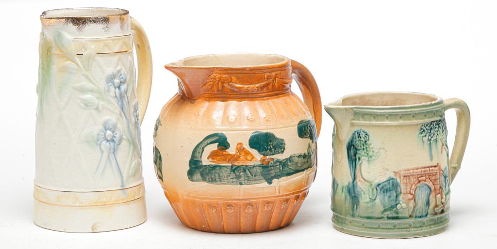 THREE ROSEVILLE PITCHERS. (1 of 4)