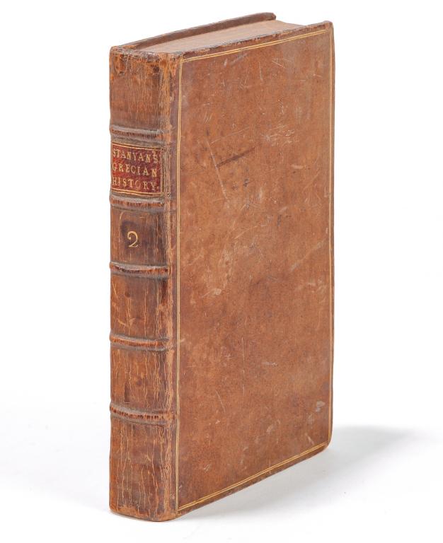 1739 THE GRECIAN HISTORY BY TEMPLE STANYAN: "The Grecian History From the End of the Peloponnesian War, to the Death of Philip of Macedon" by Temple Stanyan, Esq. Second volume. Printed for J. and R. Tonson in the Strand, London, 1739. Printed 