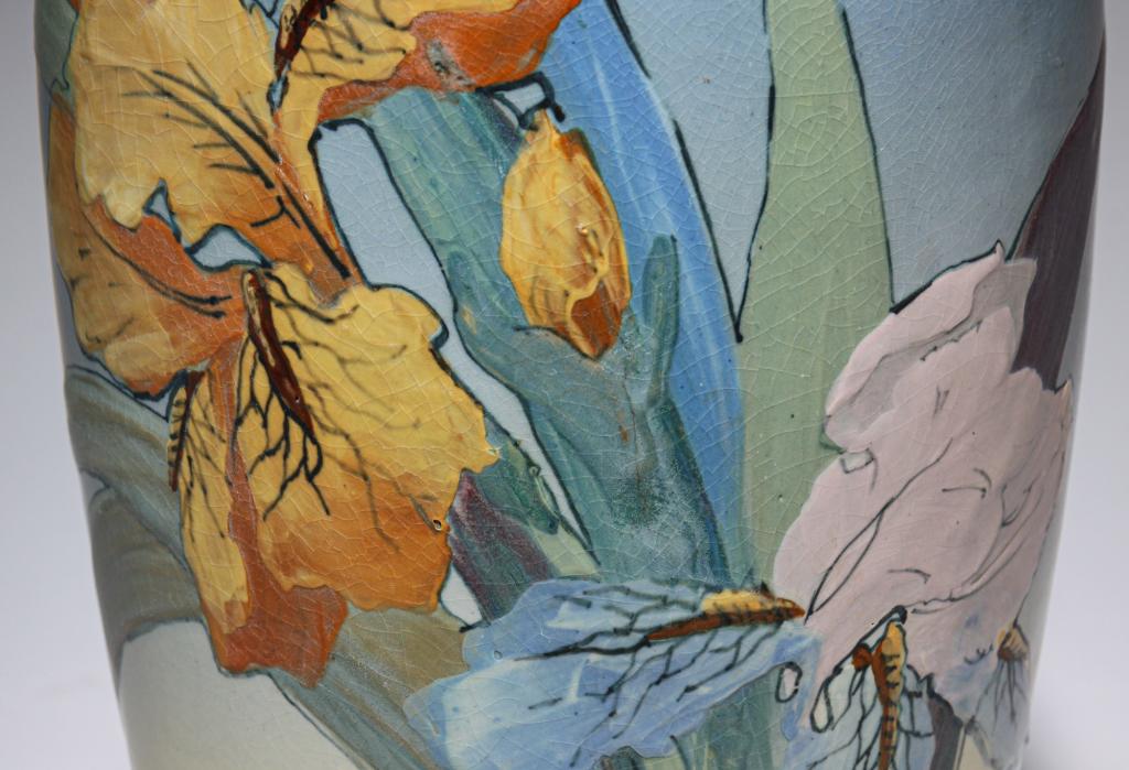 WELLER HUDSON VASE BY HESTER PILLSBURY. (1 of 5)