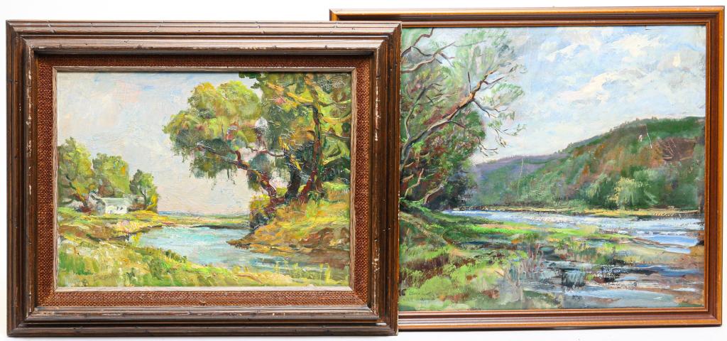 TWO WILLIAM FRAHME LANDSCAPES. (1 of 6)