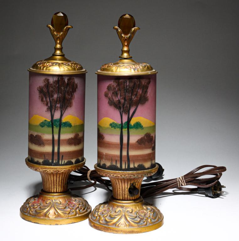 PAIR OF AMERICAN BOUDOIR LAMPS. (1 of 5)