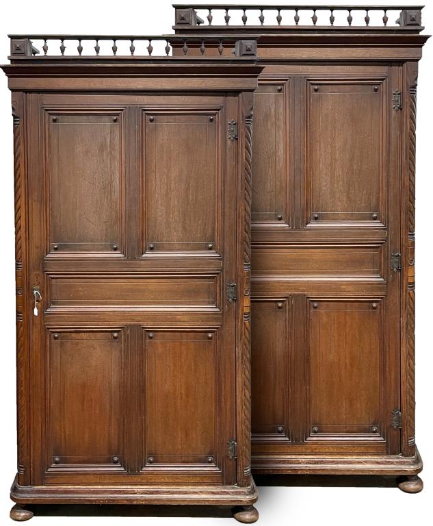 PAIR OF ENGLISH VICTORIAN WARDROBES. (1 of 2)