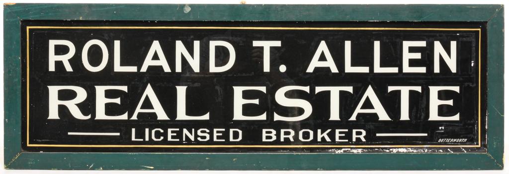 AMERICAN REVERSE PAINTED SIGN. (1 of 3)