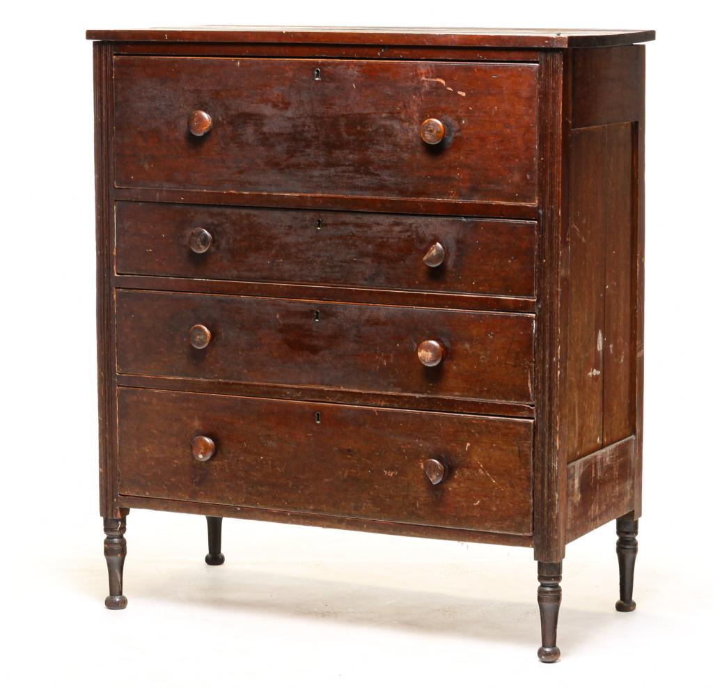 AMERICAN SHERATON CHEST OF DRAWERS. (1 of 5)