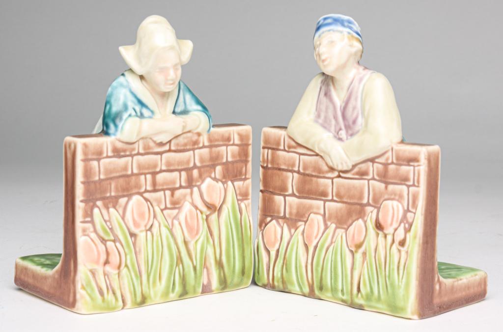ROOKWOOD BOOKEND PAIR BY SALLIE TOOHEY. (1 of 3)