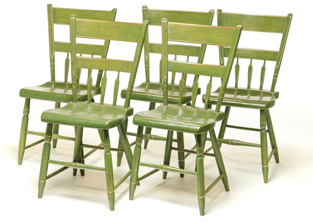 FIVE AMERICAN HALF ARROW BACK CHAIRS. (1 of 5)