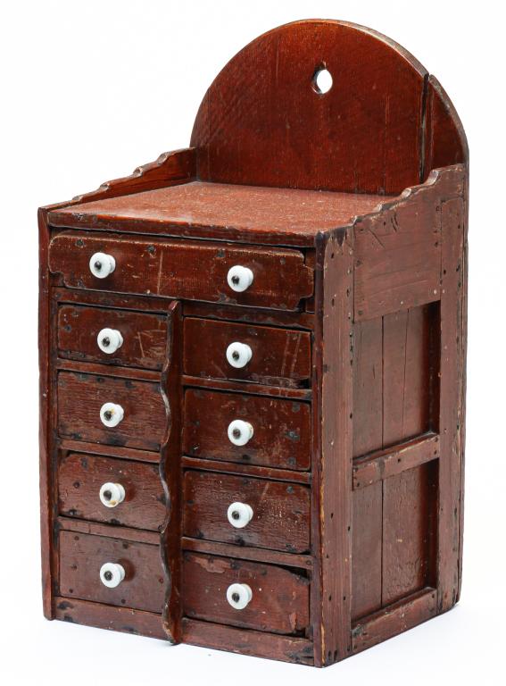 AMERICAN HANGING SPICE CABINET. (1 of 4)