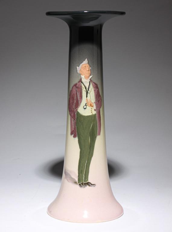 WELLER DICKENSWARE VASE. (1 of 5)