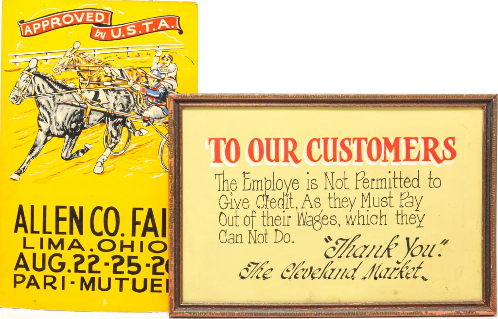 TWO ADVERTISING PIECES. (1 of 4)