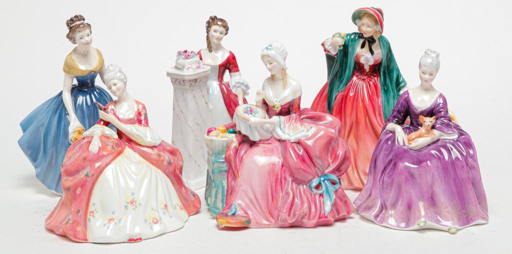 SIX ROYAL DOULTON LADY FIGURINES. (1 of 4)