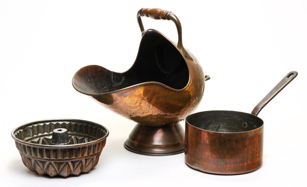 THREE PIECES OF EUROPEAN COPPER. (1 of 4)