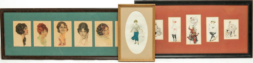 THREE FRAMES WITH PRINT FEATURING LADIES. (1 of 4)