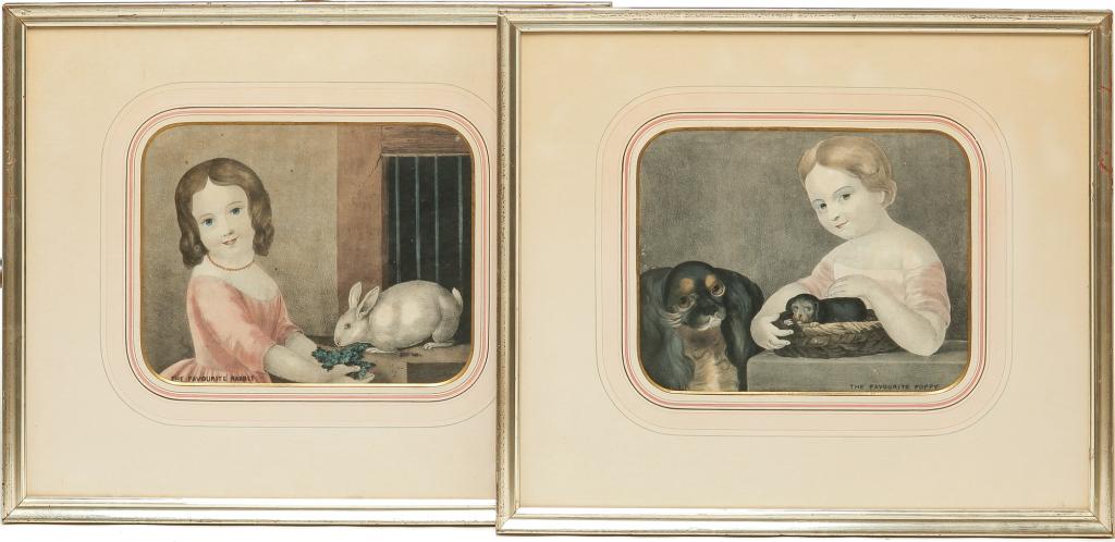 TWO HAND-COLORED LITHOGRAPHS. (1 of 3)