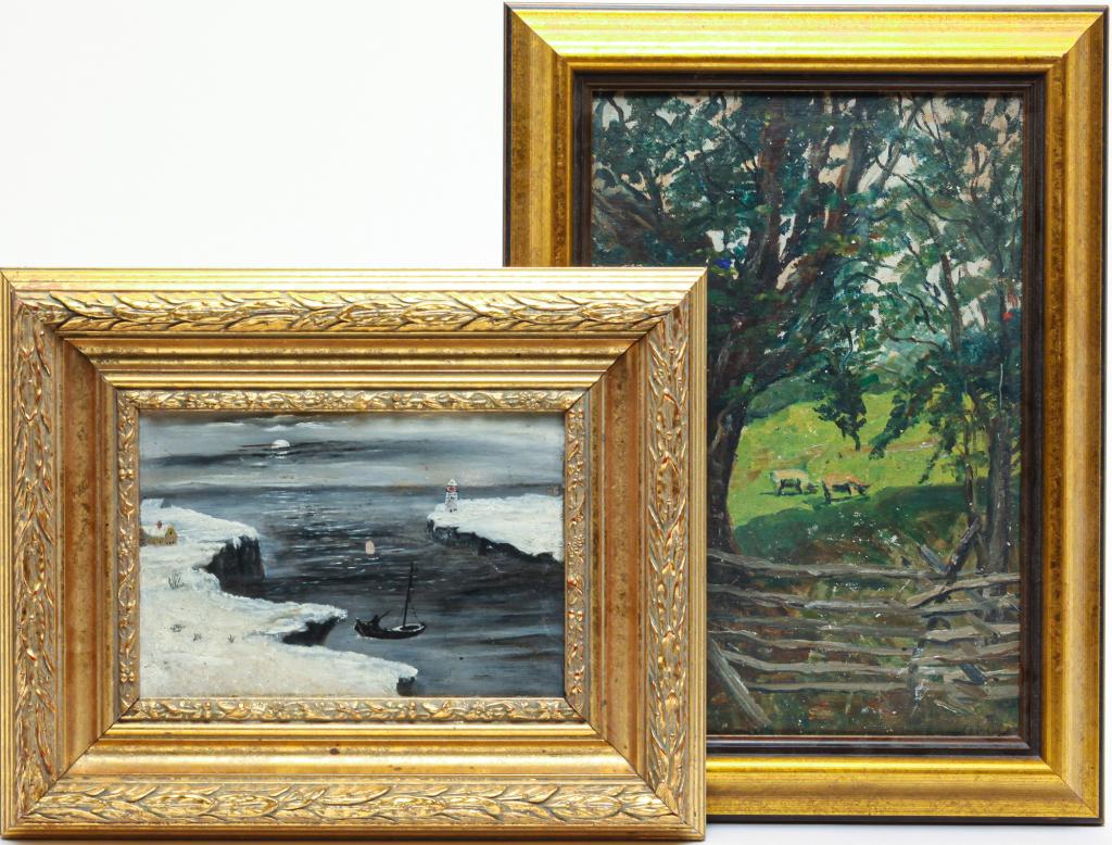 TWO AMERICAN OIL PAINTINGS. (1 of 3)