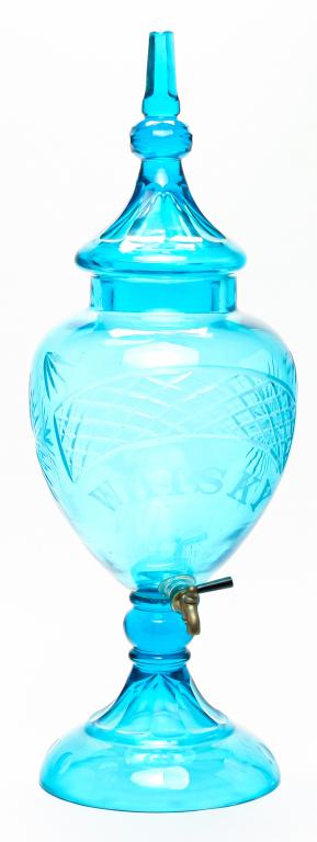 EUROPEAN BLOWN AND CUT WHISKEY DISPENSER. (1 of 3)