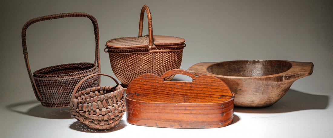 THREE BASKETS, CARRIER AND BOWL. (1 of 3)