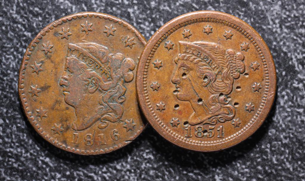 1816 AND 1815 LARGE CENTS (1 of 2)