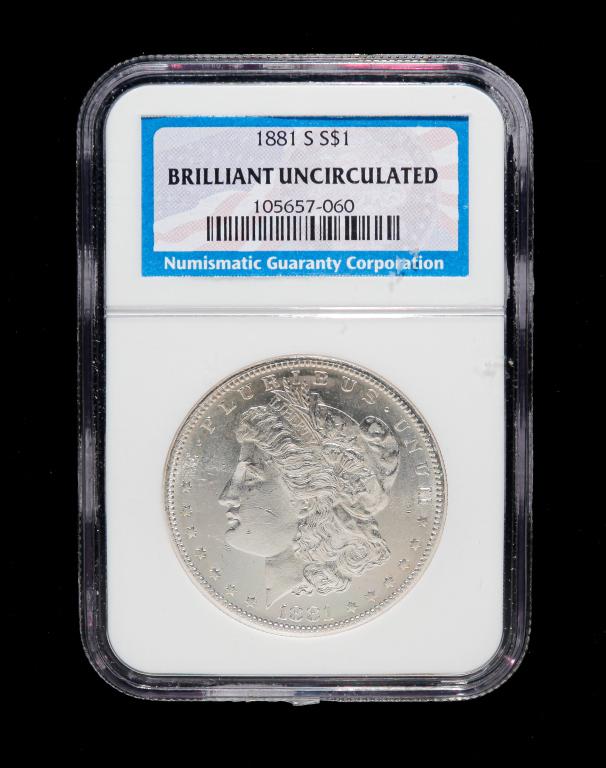 UNCIRCULATED 1881-S MORGAN SILVER DOLLAR (1 of 2)