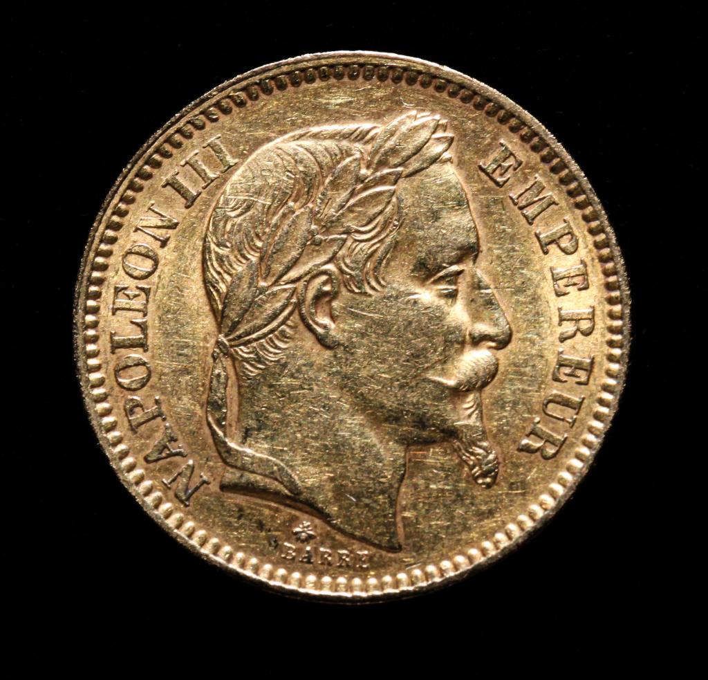 1862-A NAPOLEON III 20 FRANCS GOLD COIN (1 of 2)