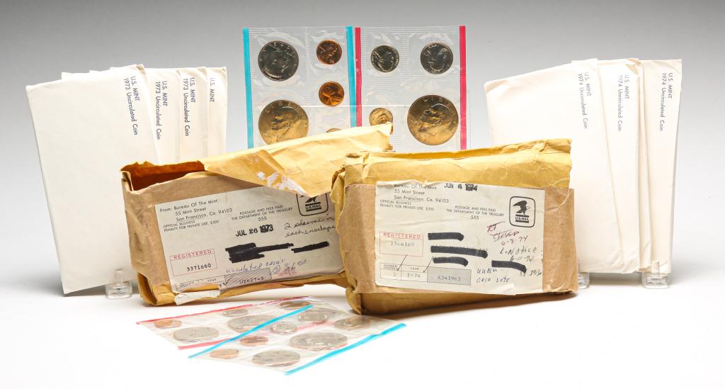 TWENTY UNCIRCULATED PROOF SETS FROM 1973 AND 1974 (1 of 6)