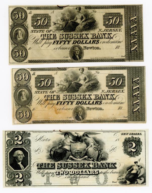 THREE NEW JERSEY OBSOLETE CURRENCY NOTES (1 of 2)