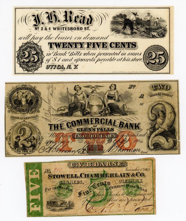 SIX NEW YORK OBSOLETE CURRENCY NOTES (1 of 4)