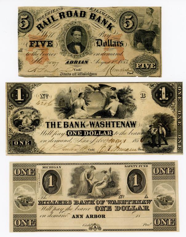 THREE MICHIGAN RAILROAD OBSOLETE CURRENCY NOTES (1 of 2)