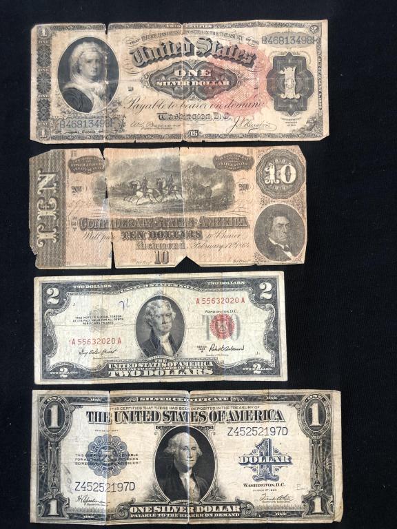 FOUR NOTES INCLUDING MARTHA WASHINGTON SILVER NOTE (1 of 2)