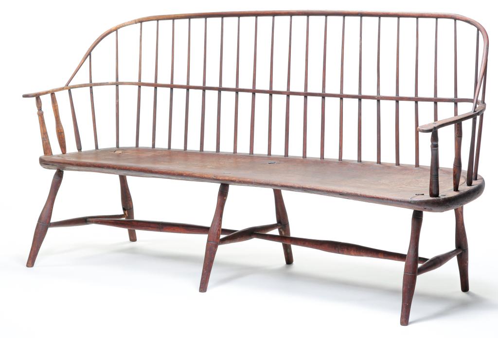 AMERICAN SACK BACK WINDSOR SETTLE BENCH. (1 of 6)
