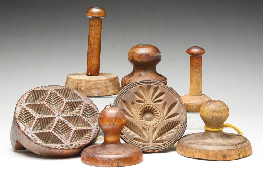 SEVEN AMERICAN BUTTER PRINTS. (1 of 5)